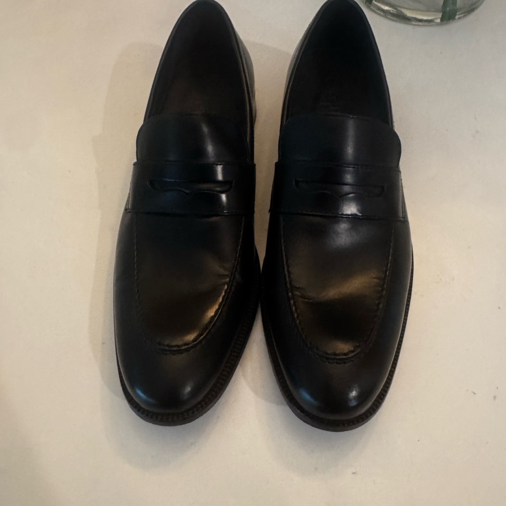 Cole Haan Black Leather Slip-On Loafers